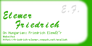 elemer friedrich business card
